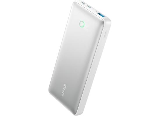 Anker 533 Power Bank10000mah Portable Charger-A1249 (PowerCore 25W) With 3 Port, 2 USB-C, 1 USB-A Fast Charging Battery Pack For iPhone Series, iPad, Samsung, Android and More - White